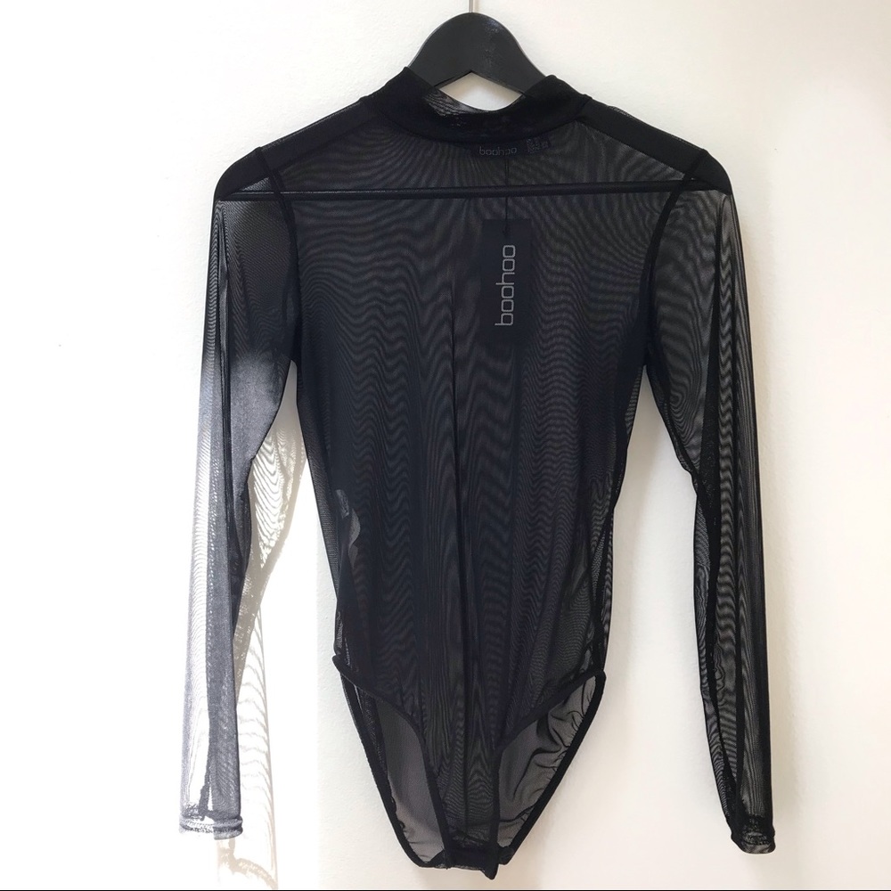 Boohoo Petite L/S Mesh Bodysuit - Size US 6